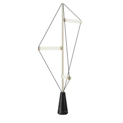 Ed047 Lampada da terra in ottone con base nera