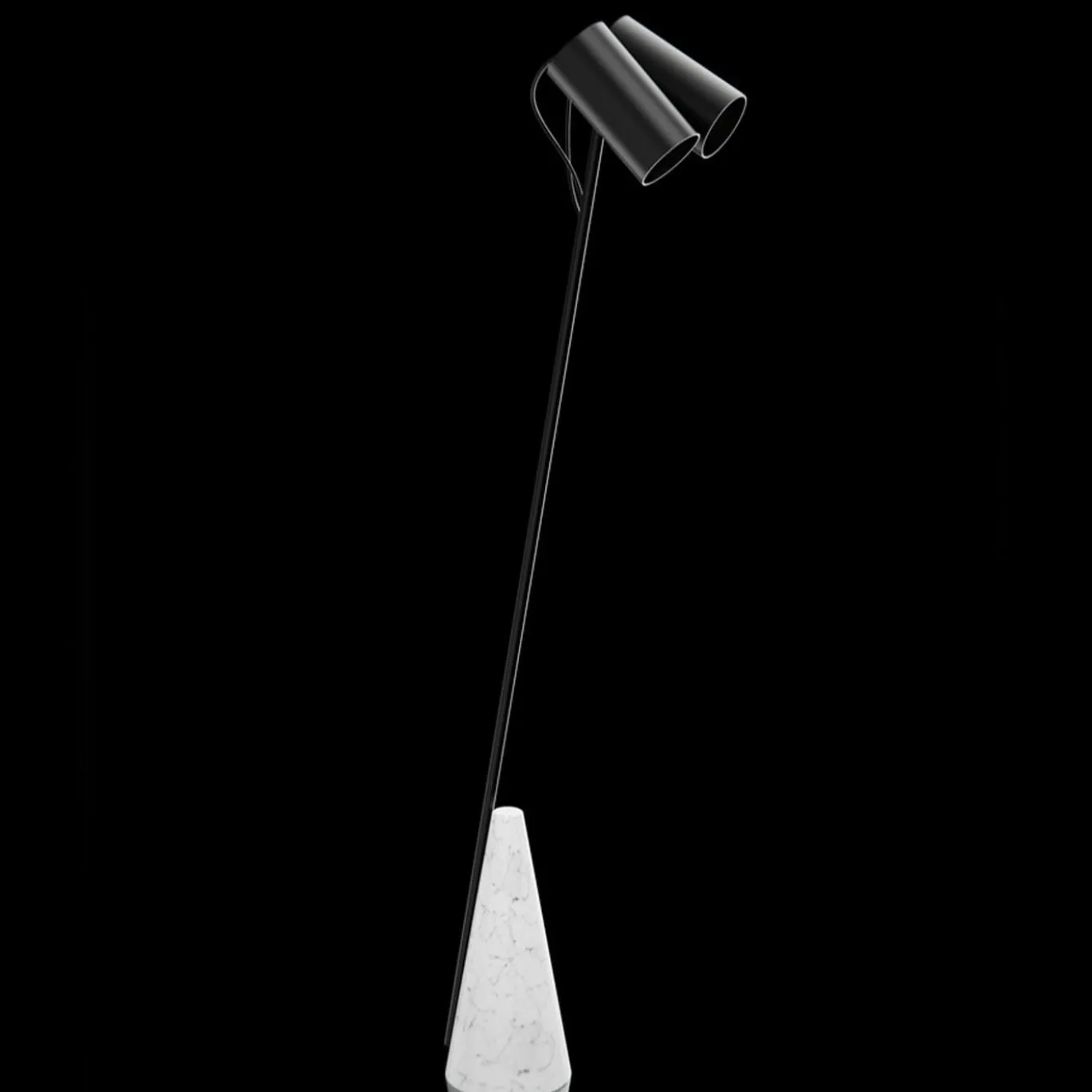 ED027 Lampada da terra in pietra bianca e nera