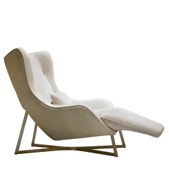 Egoiste Chaise Longue in Pelle Bianca