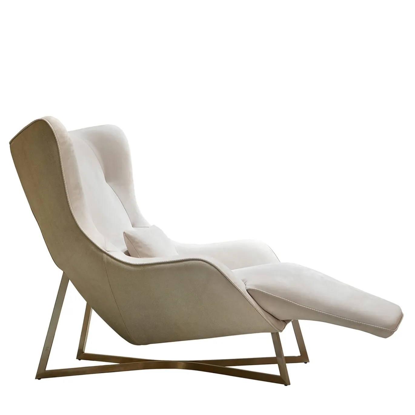 Egoiste Chaise Longue in Pelle Bianca