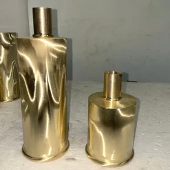 Elegante Portacandele Alto in Ottone Spazzolato