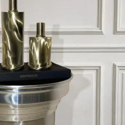 Elegante Portacandele Alto in Ottone Spazzolato