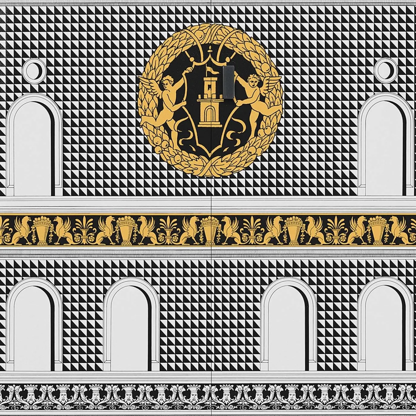 Facciata Quattrocentesca Armadietto alto bianco e nero