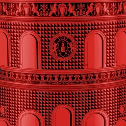 Facciata Quattrocentesca Armadietto curvo rosso