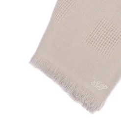 Farnese Polvere chiara 100% Cashmere Singolo Plaid con frange corte