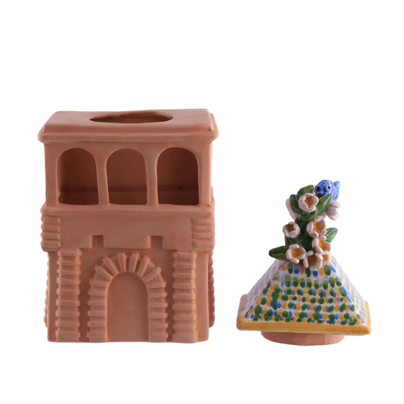 Felicissima Porta Nuova Portacandela in terracotta