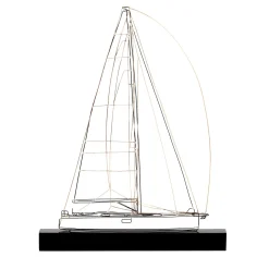 Figurina Barca a Vela Capri in Metallo Nero