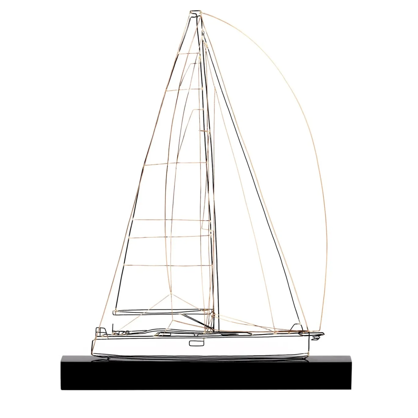 Figurina Barca a Vela Capri in Metallo Nero