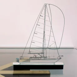 Figurina Barca a Vela Saint Barth in Metallo Nero