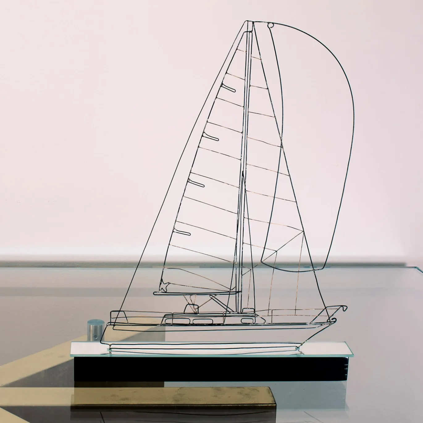 Figurina Barca a Vela Saint Barth in Metallo Nero