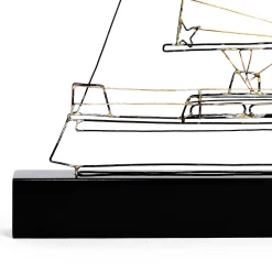 Figurina Barca a Vela Saint Barth in Metallo Nero