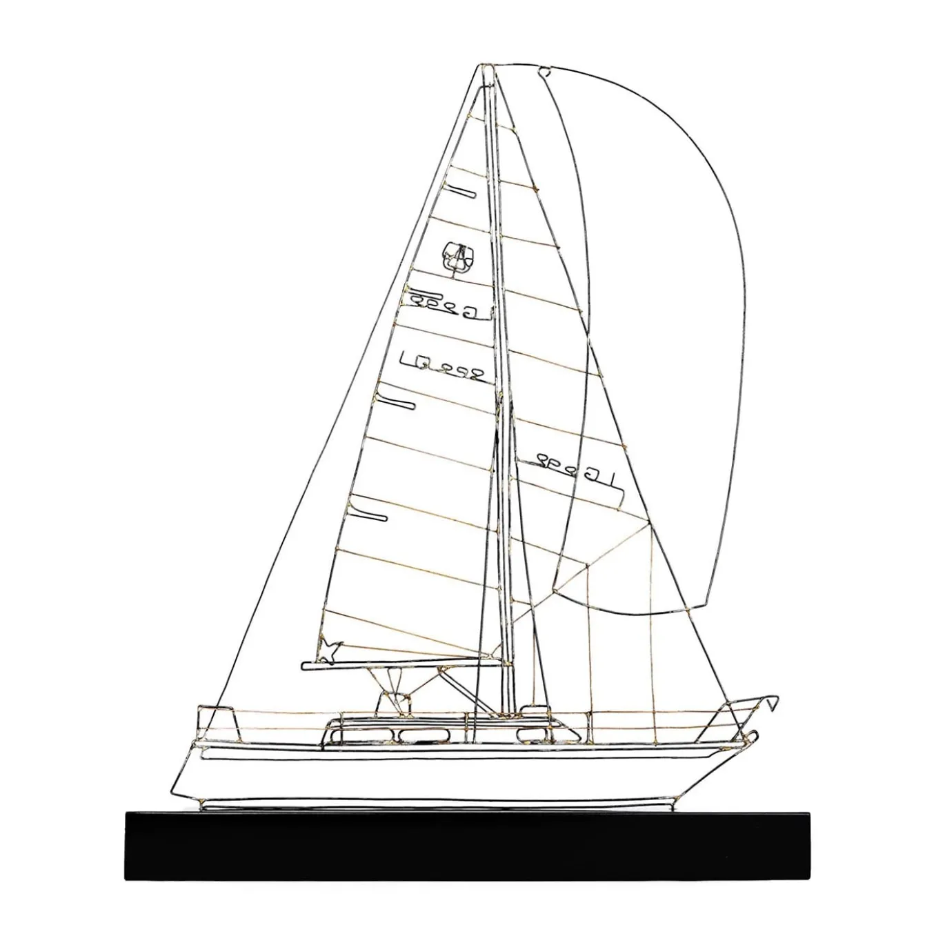 Figurina Barca a Vela Saint Barth in Metallo Nero
