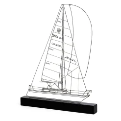 Figurina Barca a Vela Saint Barth in Metallo Nero
