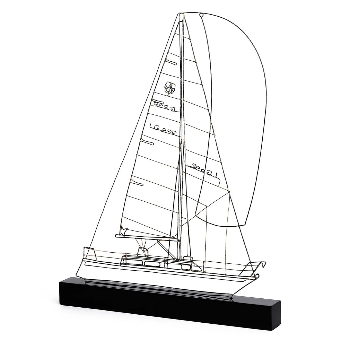 Figurina Barca a Vela Saint Barth in Metallo Nero