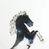 Figurina Cavallo Impennato Grande in Vetro Nero