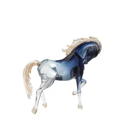 Figurina Cavallo Impennato Grande in Vetro Nero