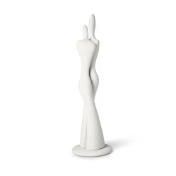 Figurina Coppia di Innamorati in Ceramica Bianca