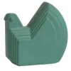 Figurina Gallina in Ceramica Verde Bottiglia