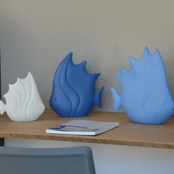 Figurina Pesce Tropicale Piccolo in Ceramica Bianca