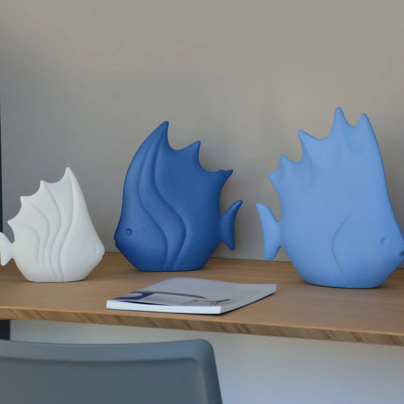 Figurina Pesce Tropicale Piccolo in Ceramica Bianca