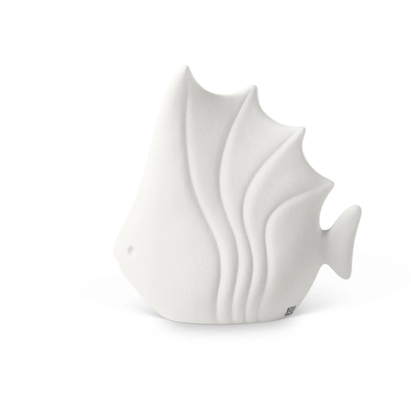 Figurina Pesce Tropicale Piccolo in Ceramica Bianca