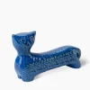Figurina Rimini Blu Gatto Allungato in Ceramica Blu di Aldo Londi