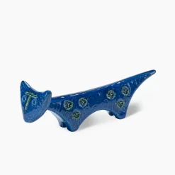 Figurina Rimini Blu Gatto in Ceramica Blu di Aldo Londi