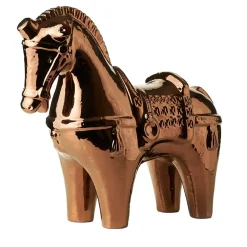 Figurina Rimini Rame Cavallo in Piedi in Ceramica Bronzo di Aldo Londi