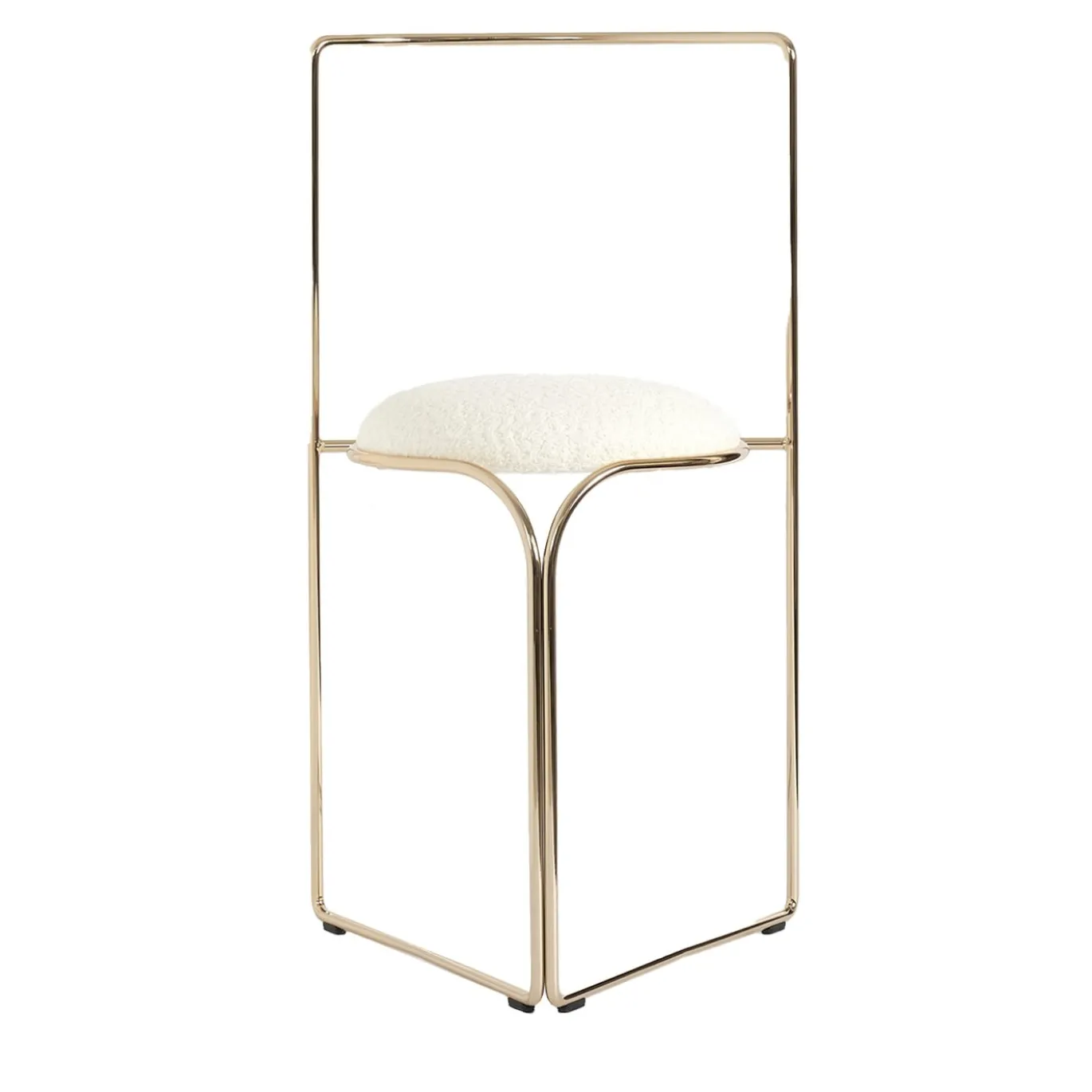 FLOW SCULTOREO SEDIA MINIMAL IN ORO E BIANCO