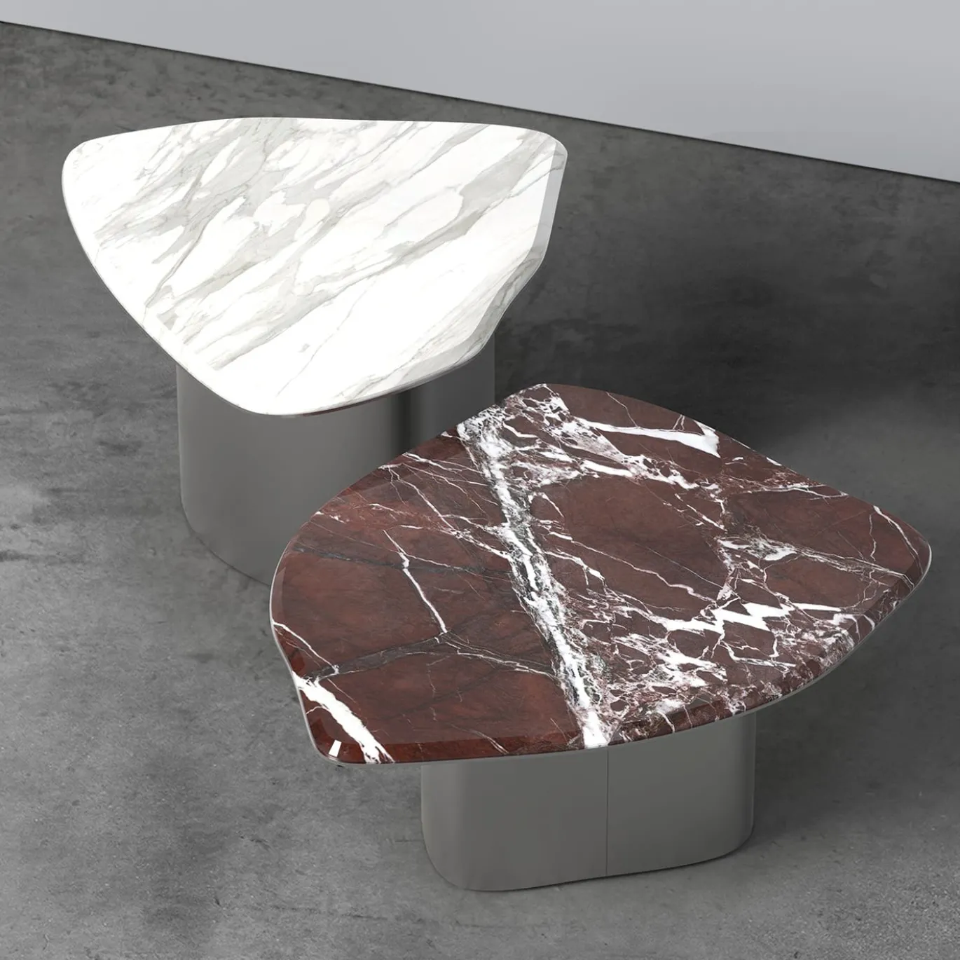 Fragment Red Levanto Marble And Satin Aluminium Coffee Table