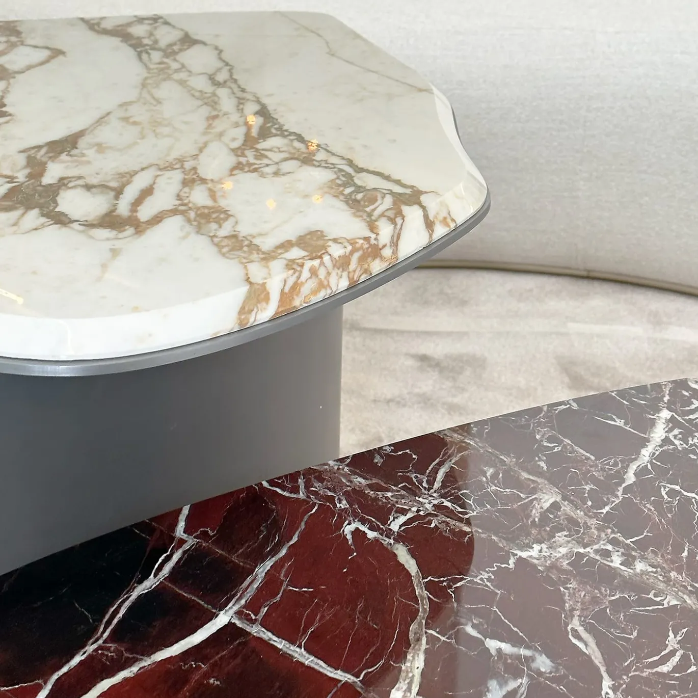 Fragment Red Levanto Marble And Satin Aluminium Coffee Table