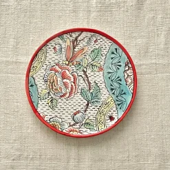 Frammento N.3 Piatto Decorativo in Ceramica Dipinto a Mano con Motivo Floreale