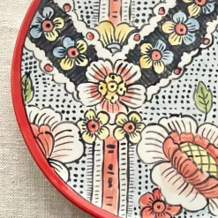 Frammento N.6 Piatto Decorativo in Ceramica con Motivo Floreale