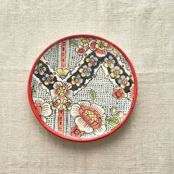 Frammento N.6 Piatto Decorativo in Ceramica con Motivo Floreale