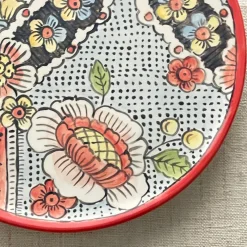 Frammento N.6 Piatto Decorativo in Ceramica con Motivo Floreale