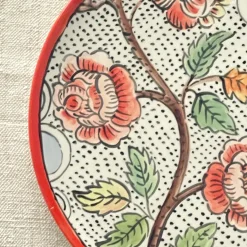 Frammento N.4 Piatto Decorativo in Ceramica con Motivo Floreale