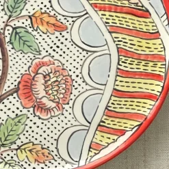 Frammento N.4 Piatto Decorativo in Ceramica con Motivo Floreale