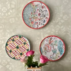 Frammento N.7 Piatto Decorativo con Motivi Floreali e di Uccelli