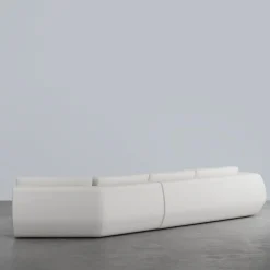 Futura White Leather Sofa