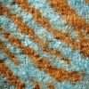 Gazon Cuscino in mohair turchese e senape a strisce zebrate