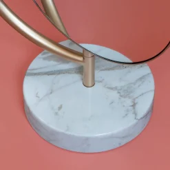 Giove calacatta marble and satin brass metal mirror