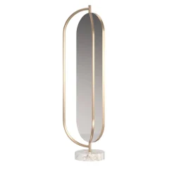 Giove calacatta marble and satin brass metal mirror