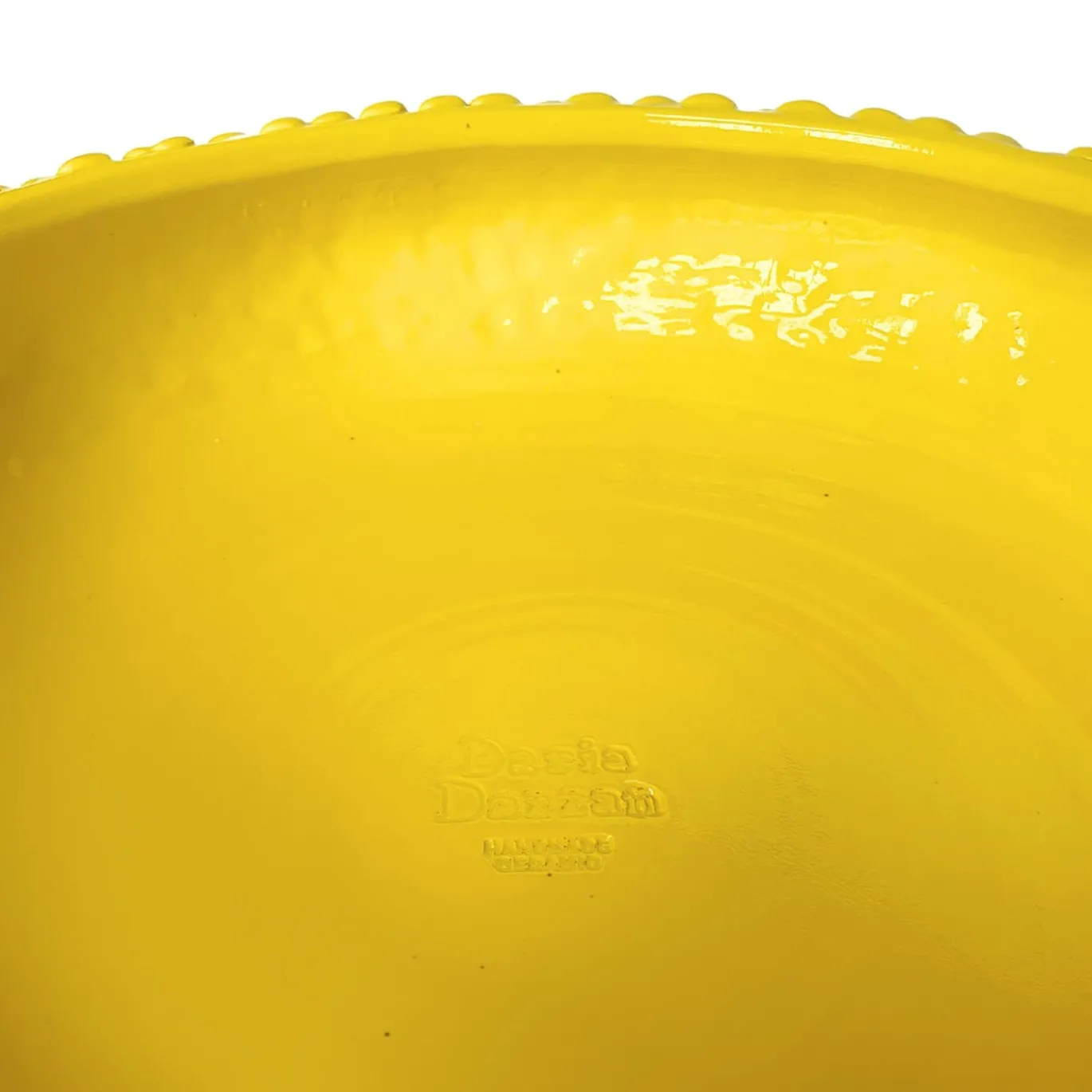 Grande Centrotavola in Ceramica Onda Giallo Cadmio