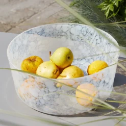 Grande ciotola in vetro di Murano Opalino Bianco