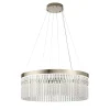 Grande Lampadario Circolare in Vetro Inciso