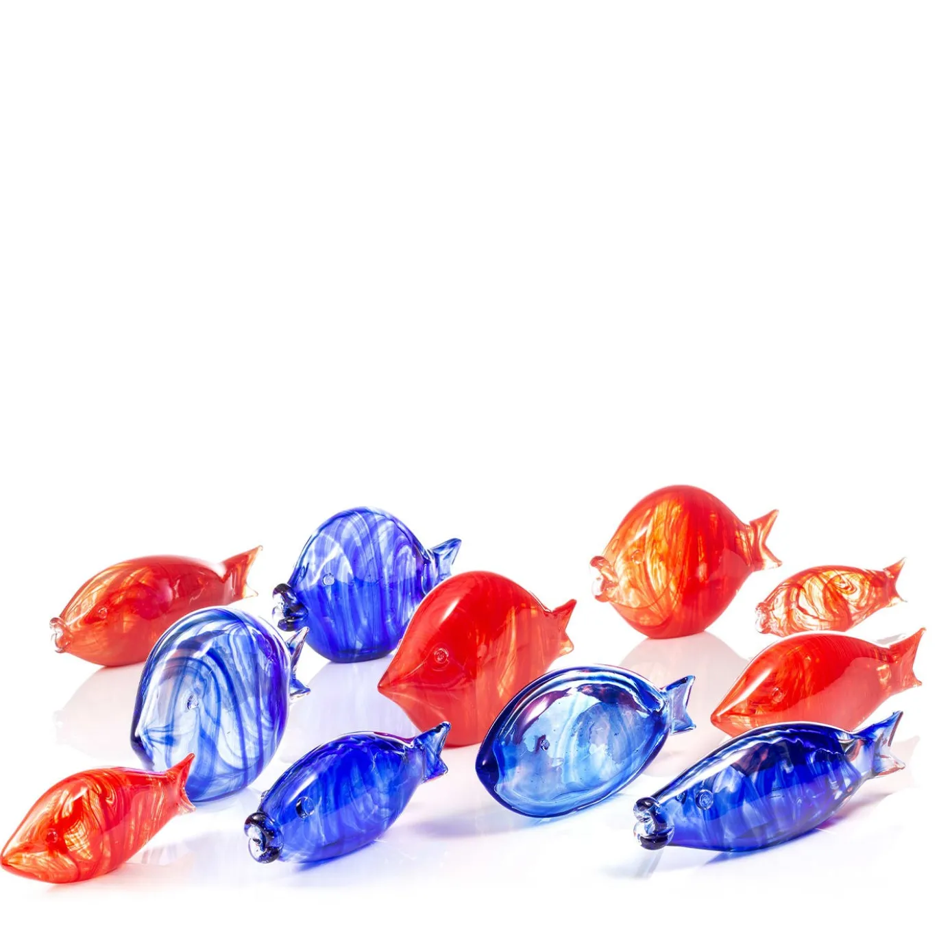 Grande pesce rosso in vetro di Murano