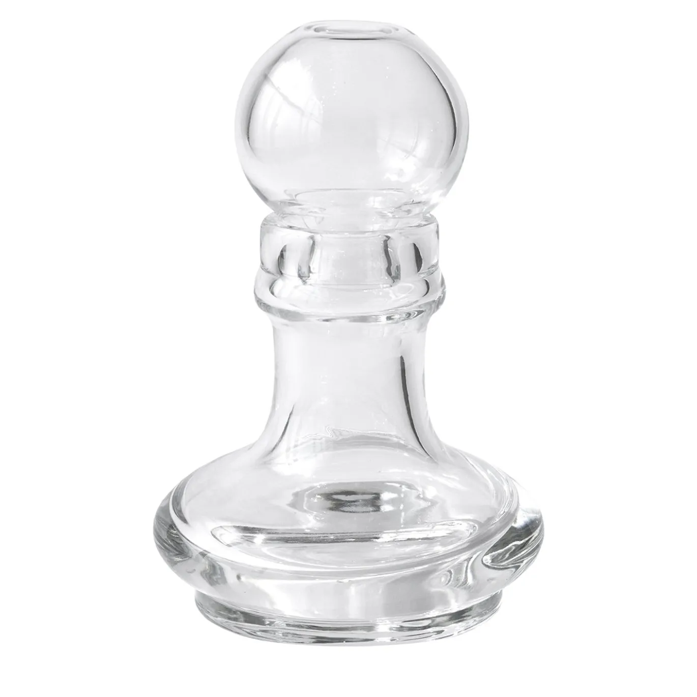 Grande vaso in cristallo trasparente soffiato a mano Erice con coperchio rimovibile