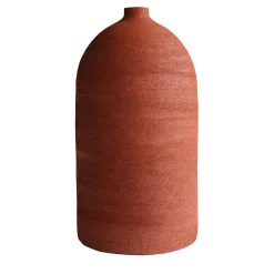 Grande vaso in gres rosso lava testurizzato