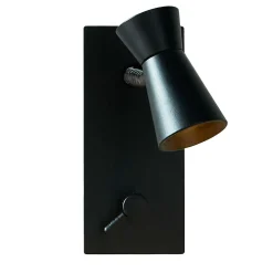 G+T Sconce nero opaco con inserto in pelle