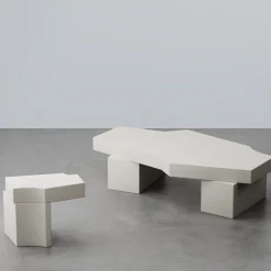 Hiri White Leather Coffee Table